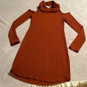Soft, knit, cold shoulder dress by Socialite
